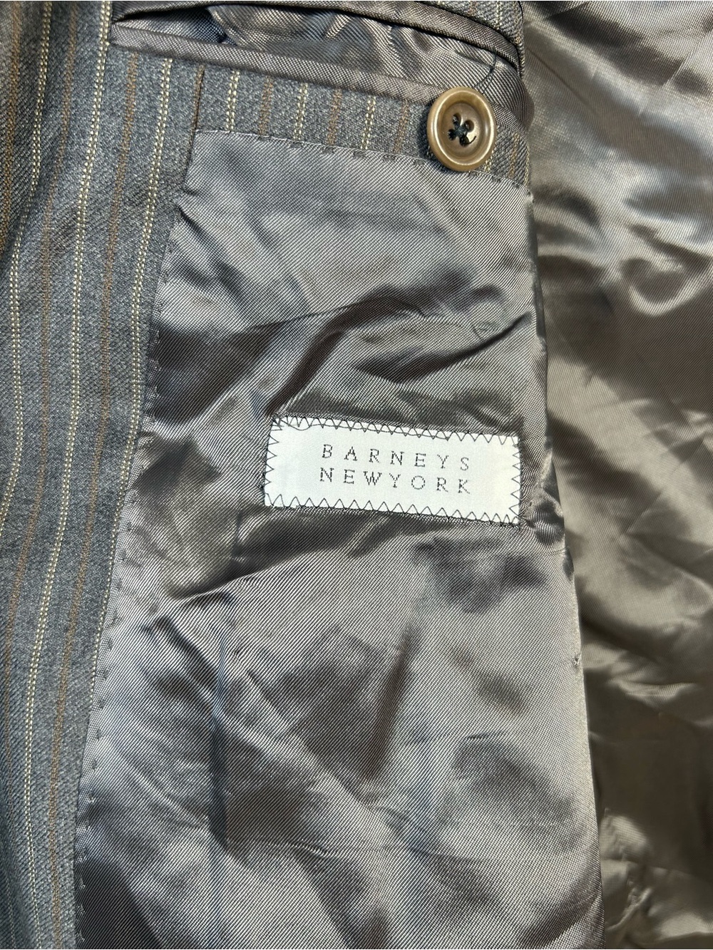 Barneys New York Gray Pinstripe Suit Jacket - Picture 8 of 10